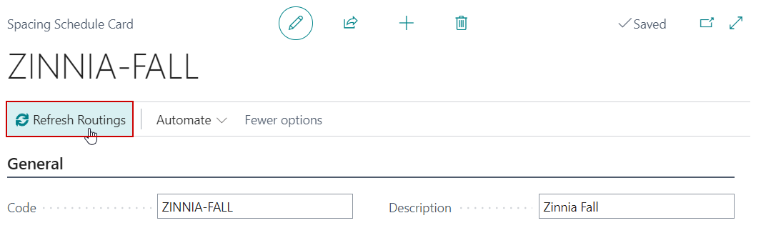Choose the Refresh Routings action