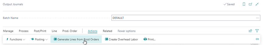 Mass Production Order Output