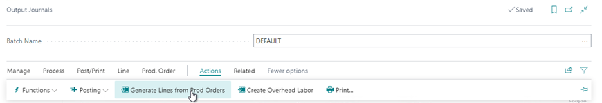Mass Production Order Output