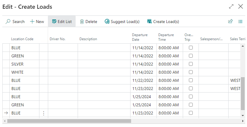 Load Dispatch Management