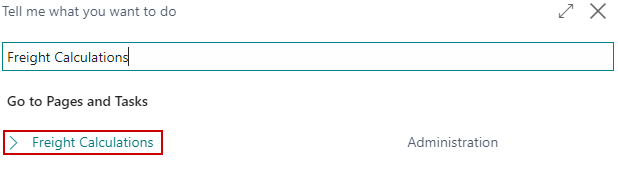 Freight Calculation Page